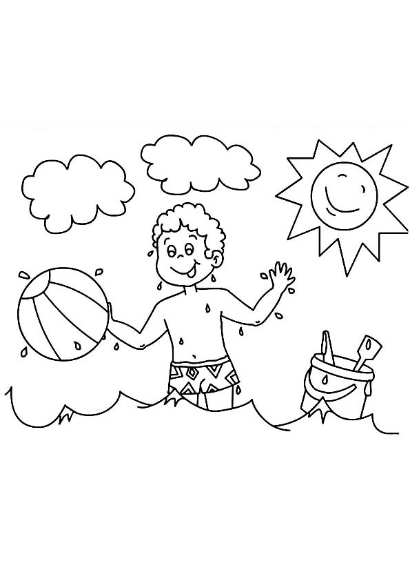 Coloring pages beach ball coloring page