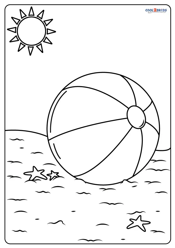 Free printable beach ball coloring pages for kids