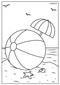 Free printable beach ball coloring pages for kids