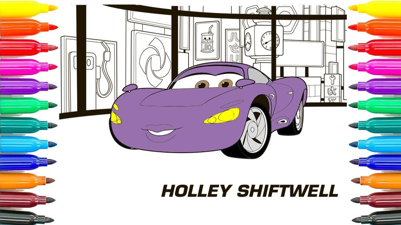 How to coloring car holley shiftwell coloring pages for kids learn colors funny coloring book