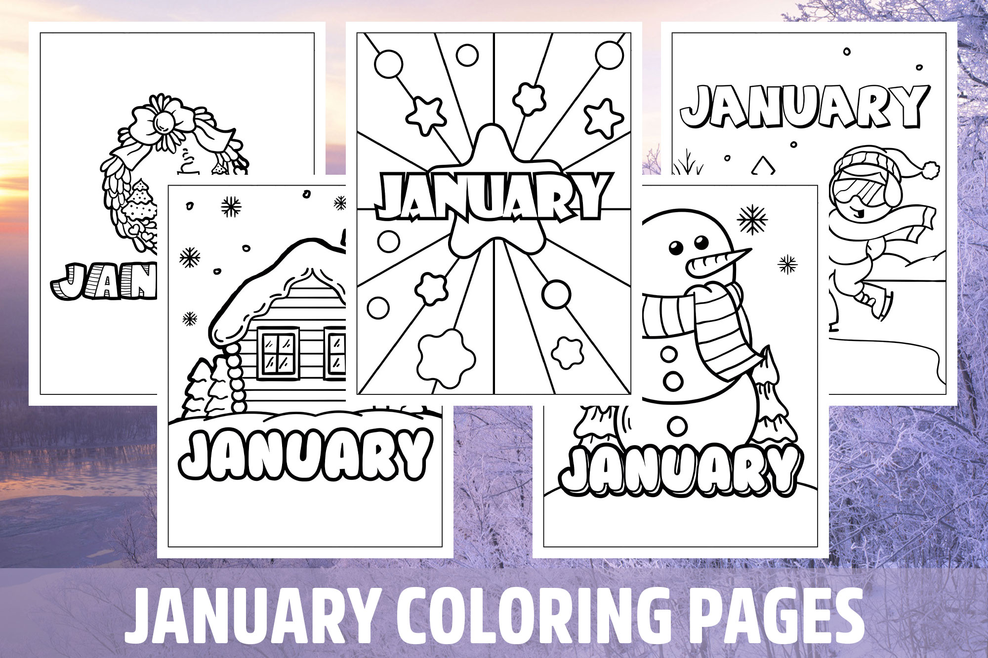 January coloring pages for kids girls boys teens birthday school activity made by teachers