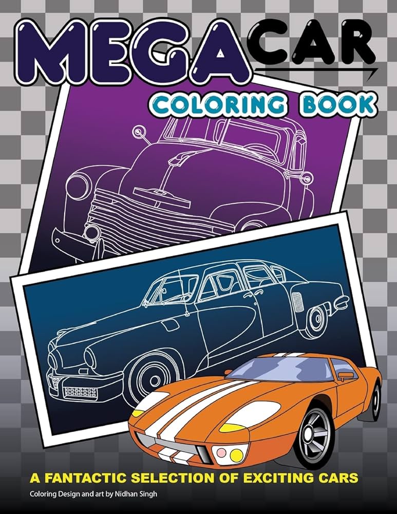 Mega car coloring book design coloring singh nidhan books