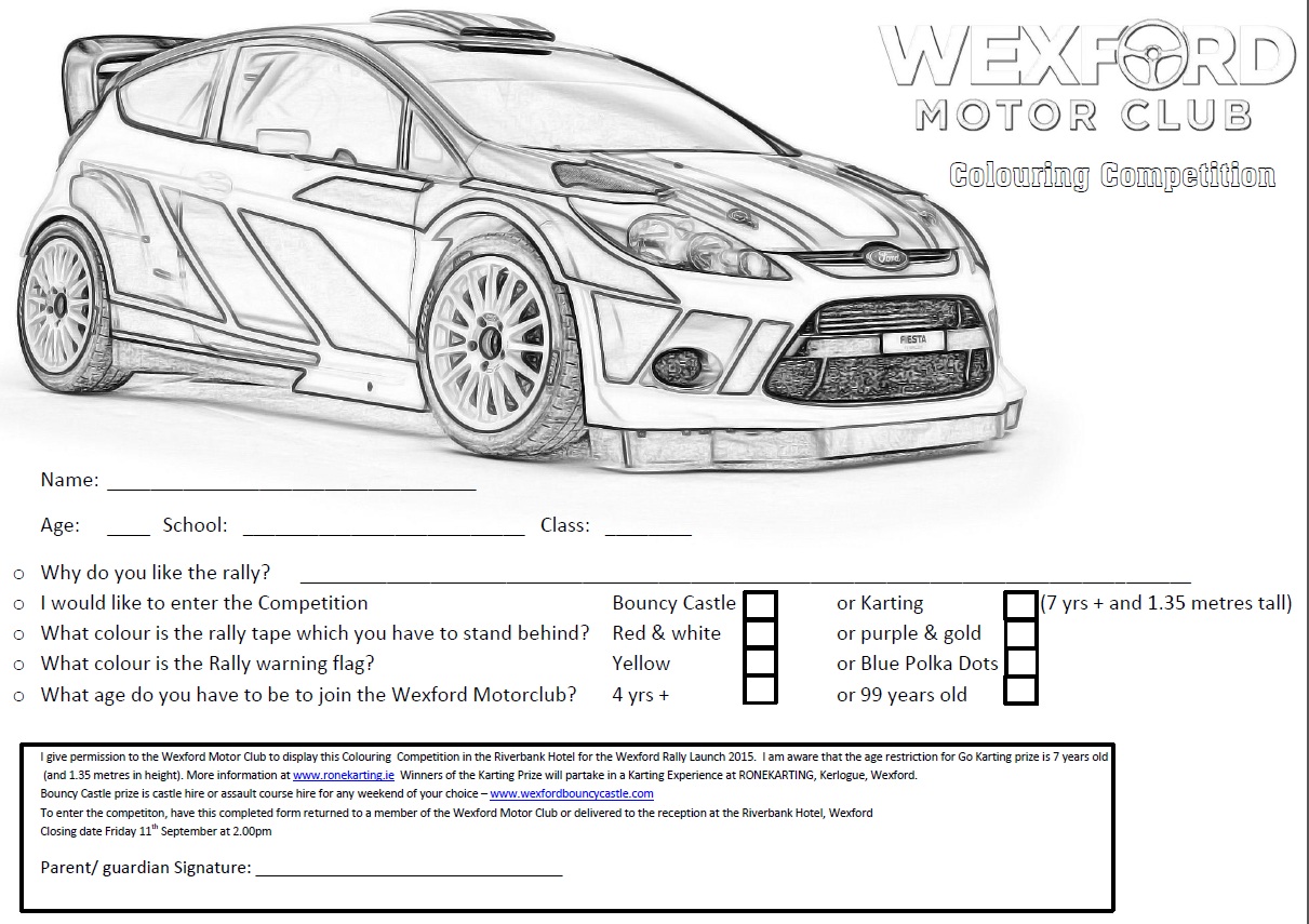 School colouring competition â wexford motor club