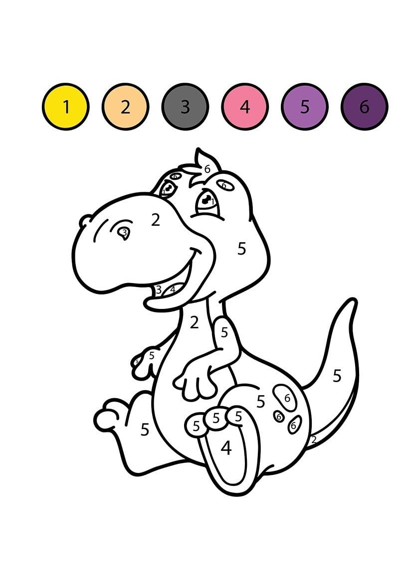 Free printable color by number coloring pages for preschool kids