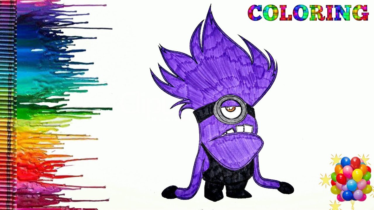 Purple minions coloring page coloring crazy purple minion coloring book purple minion