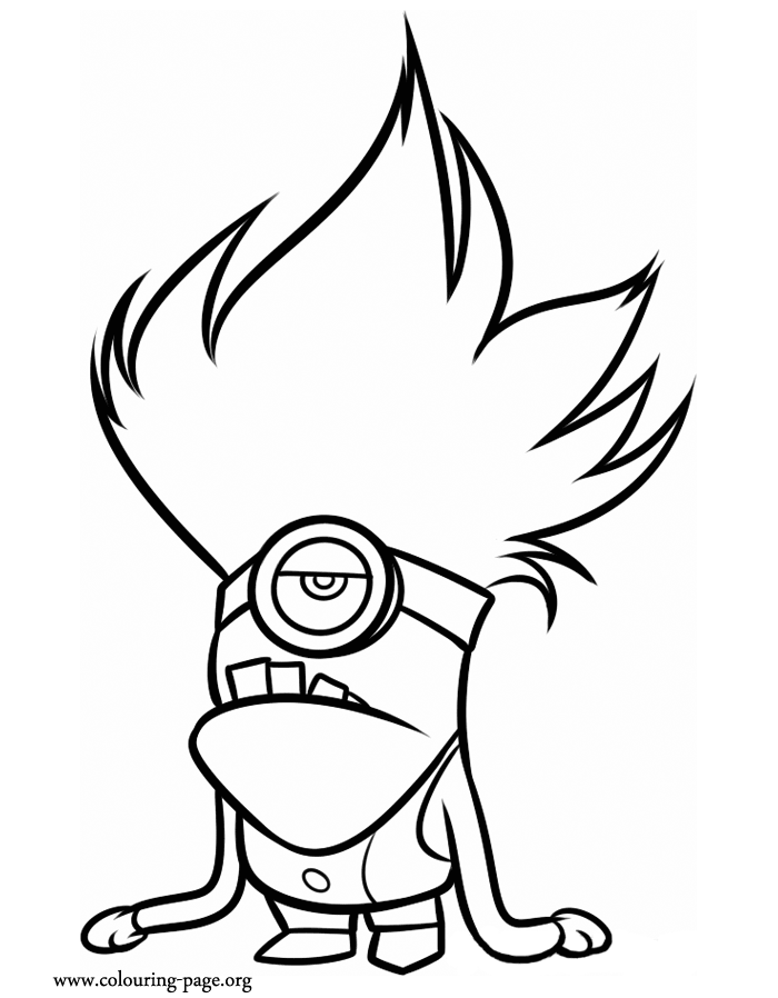 Playful evil minion coloring page