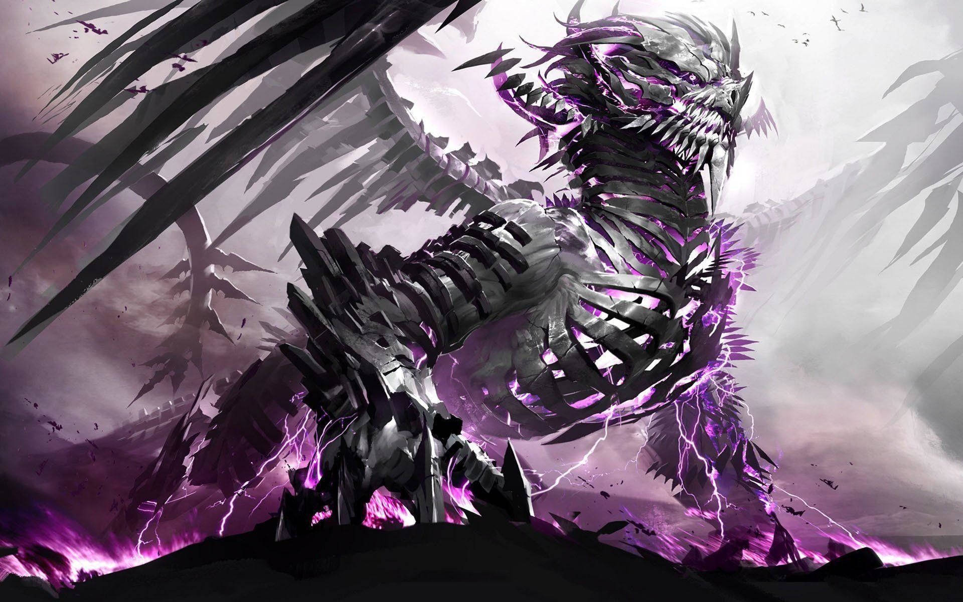 Download glowing purple monster wallpaper