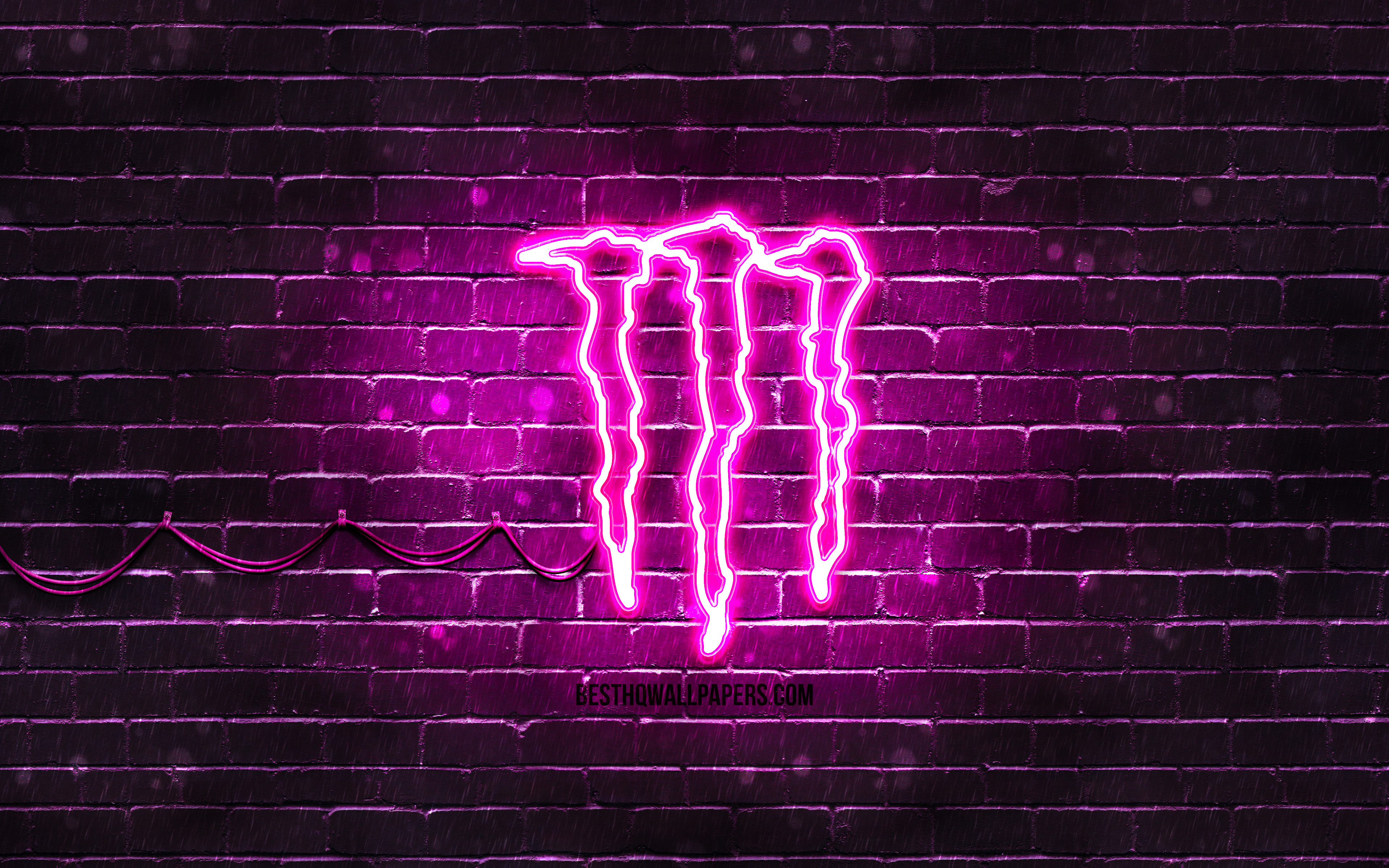 Download wallpapers monster energy purple logo k purple brickwall monster energy logo drinks brands monster energy neon logo monster energy for desktop with resolution x high quality hd pictures wallpapers