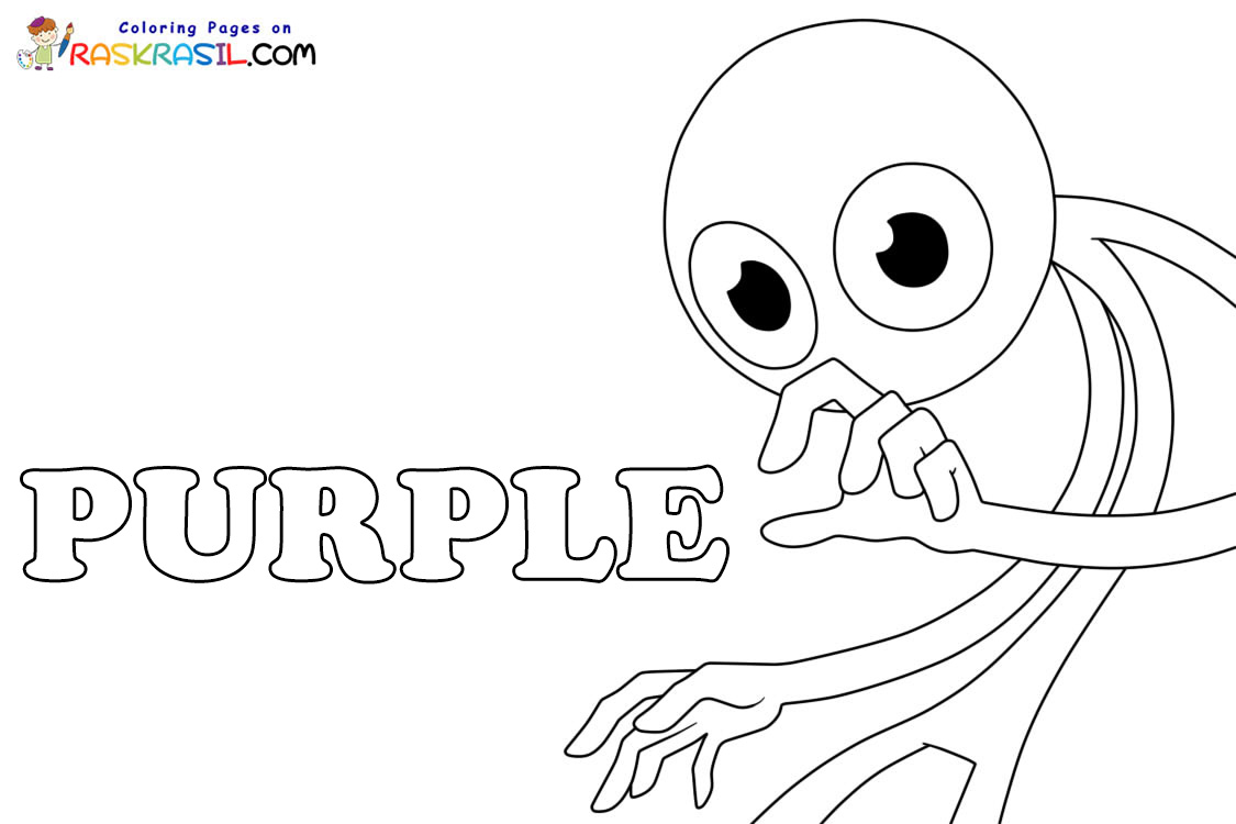 Purple rainbow friends coloring pages