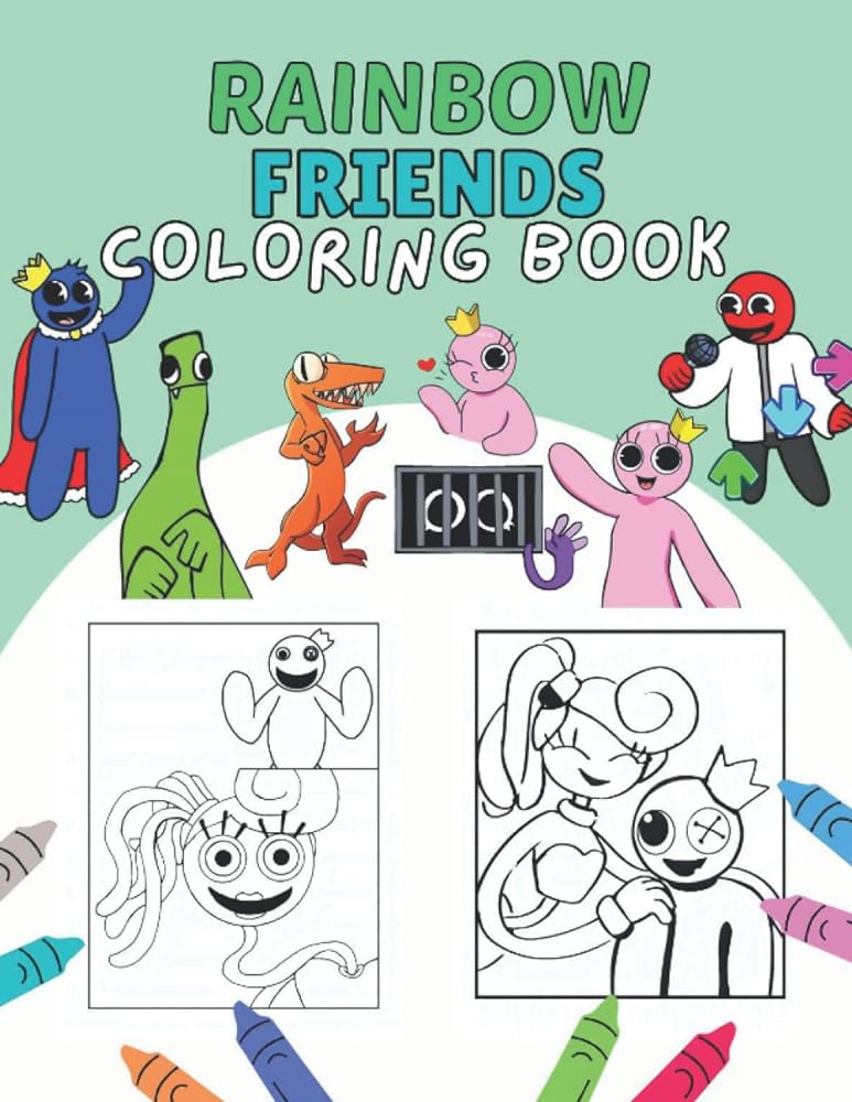 Rainbow friends coloring book beautiful desings for all ages rainbow friends purple books