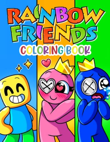 Rainbow friends coloring book jumbo coloring book for kids ages