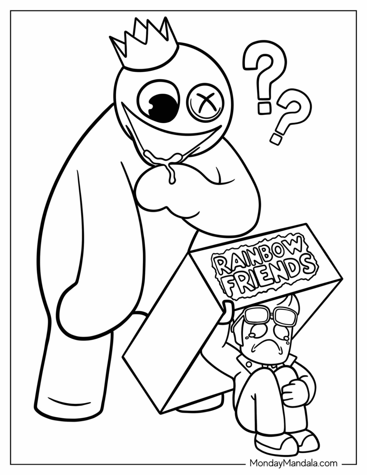 Rainbow friends coloring pages free pdf printables