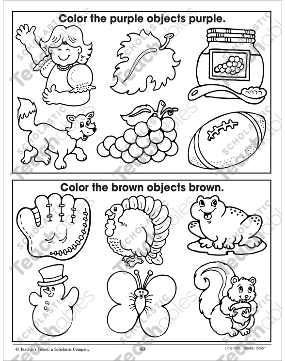 Purple and brown coloring corresponding pictures printable coloring pages