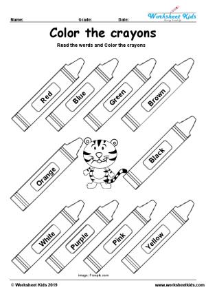 Crayons coloring page activity for preschool