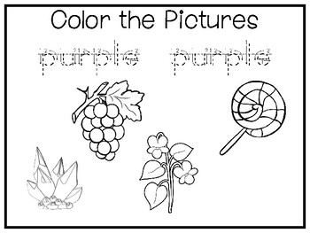 All about the color purple no prep tracing preschool worksheets and activities