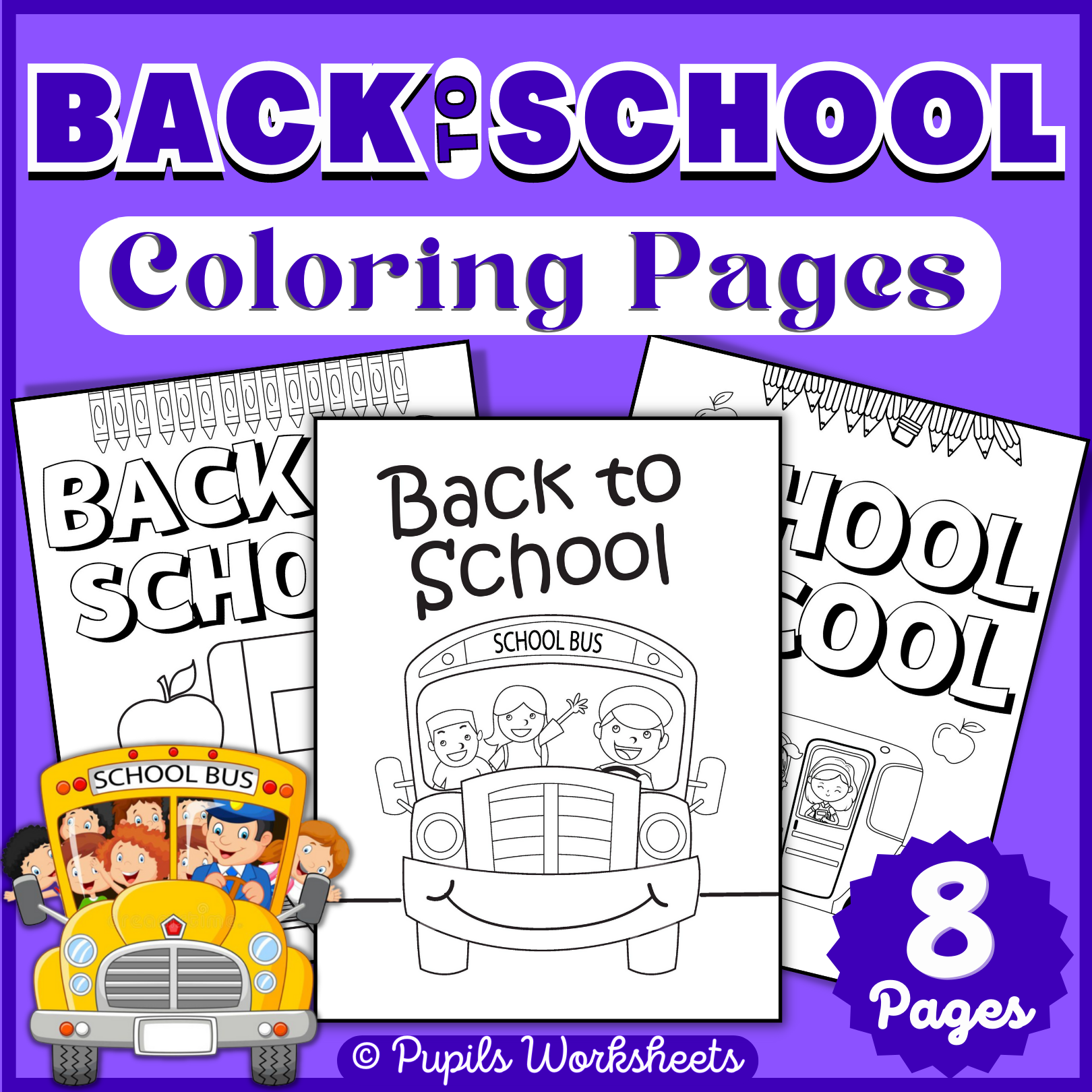 Back to school coloring pages activities