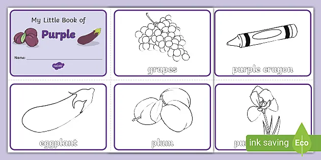 My little book of purple worksheets teacher