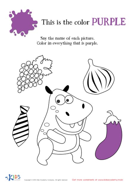 Learning color purple for kids pdf