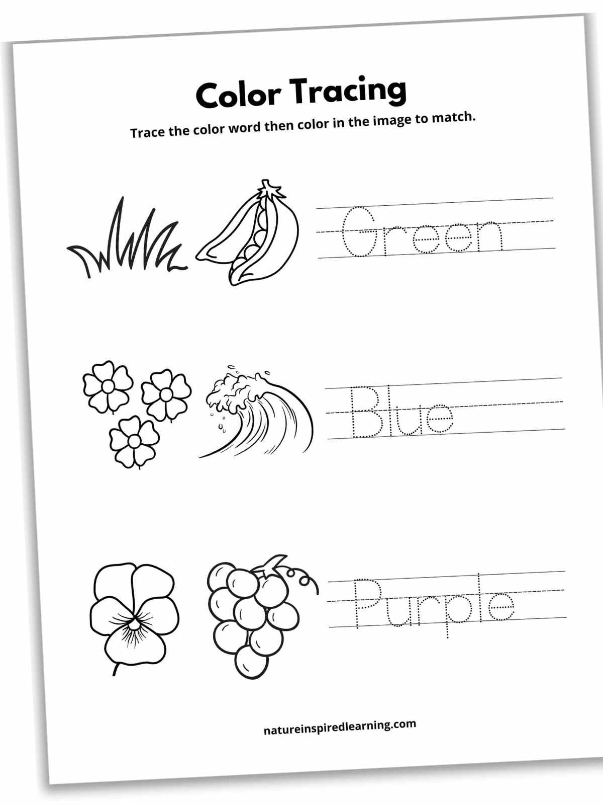 Color tracing worksheets