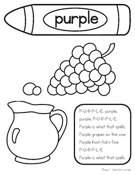 Purple coloring sheet tpt