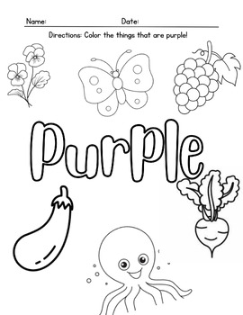 Purple coloring sheet by chaoshomeschooling tpt