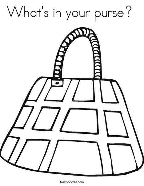 Whats in your purse coloring page