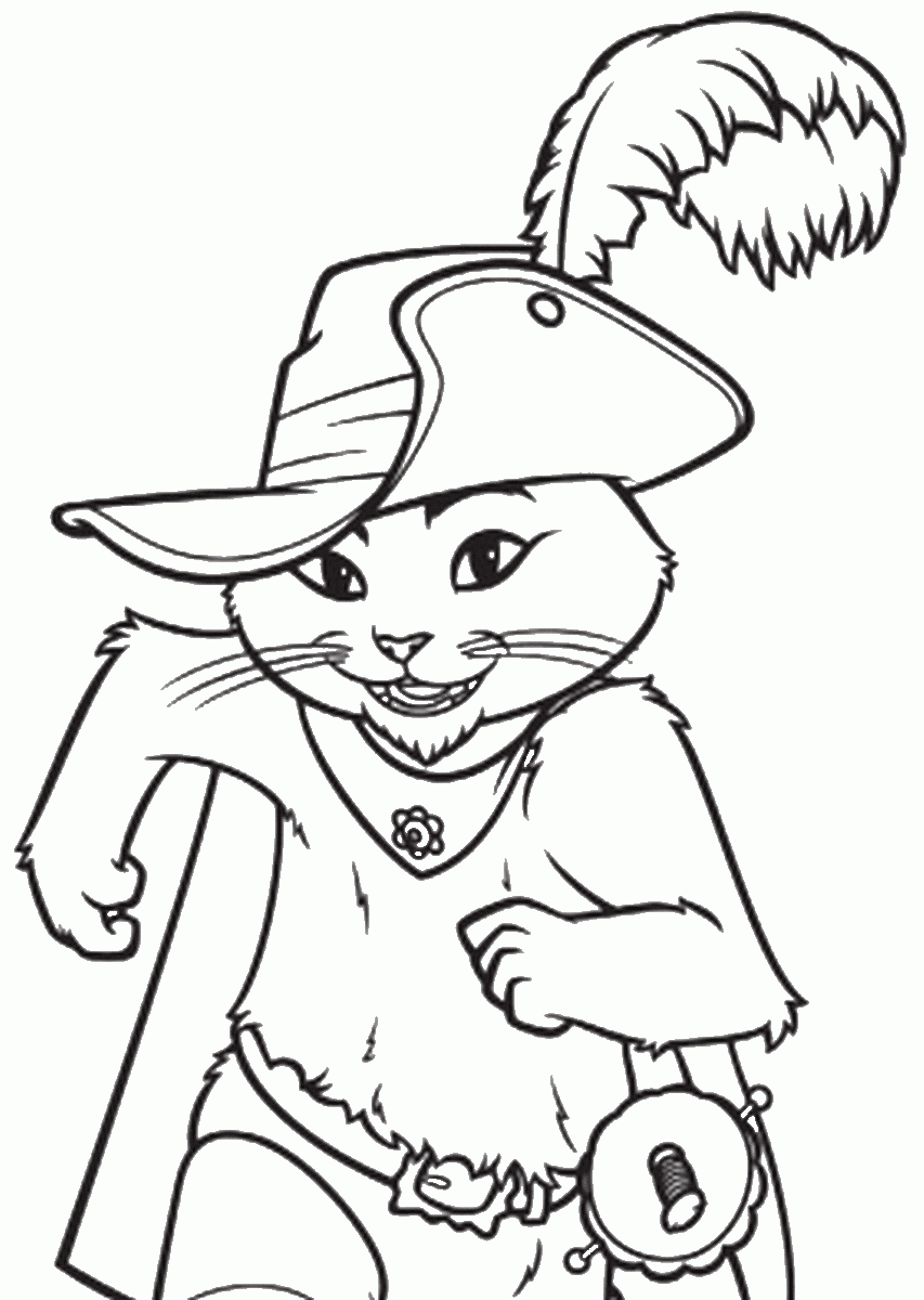 Puss in boots coloring pages printable for free download