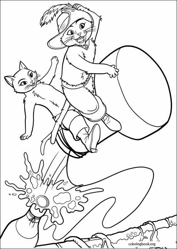 Puss in boots coloring page