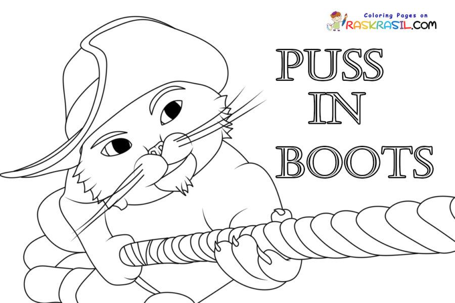 Puss in boots coloring pages