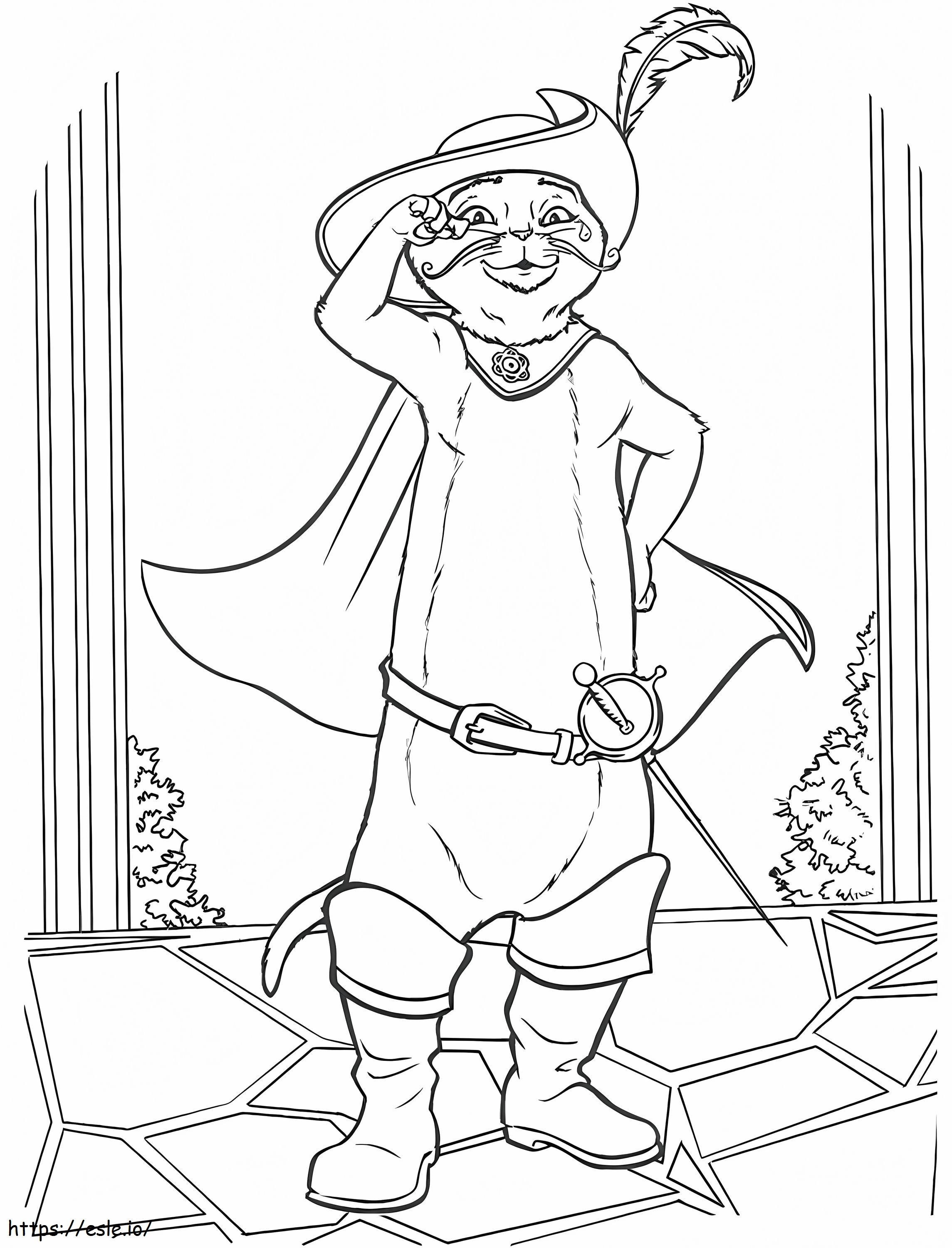 Cool puss in boots a coloring page