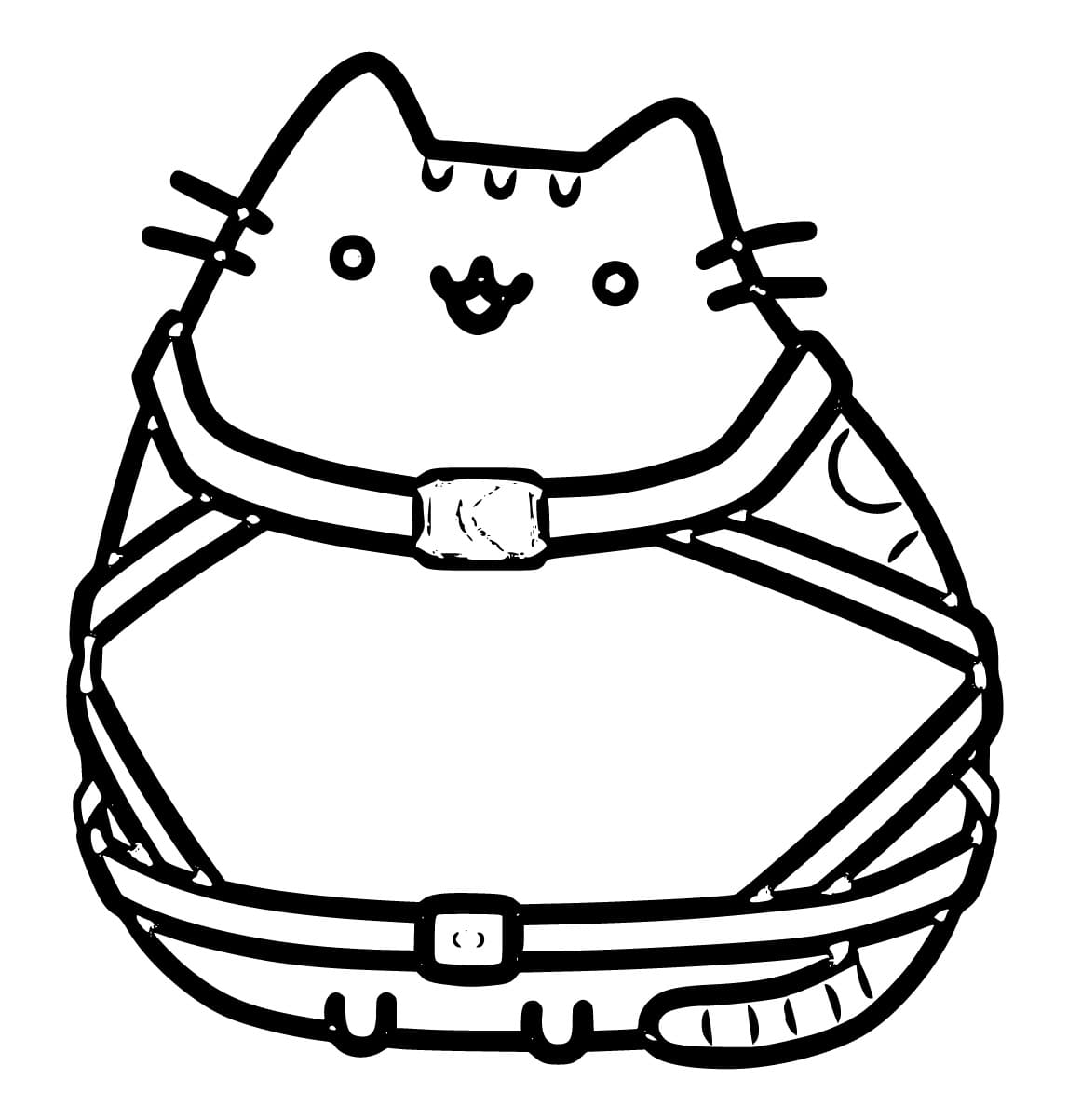 Free pusheen image coloring page