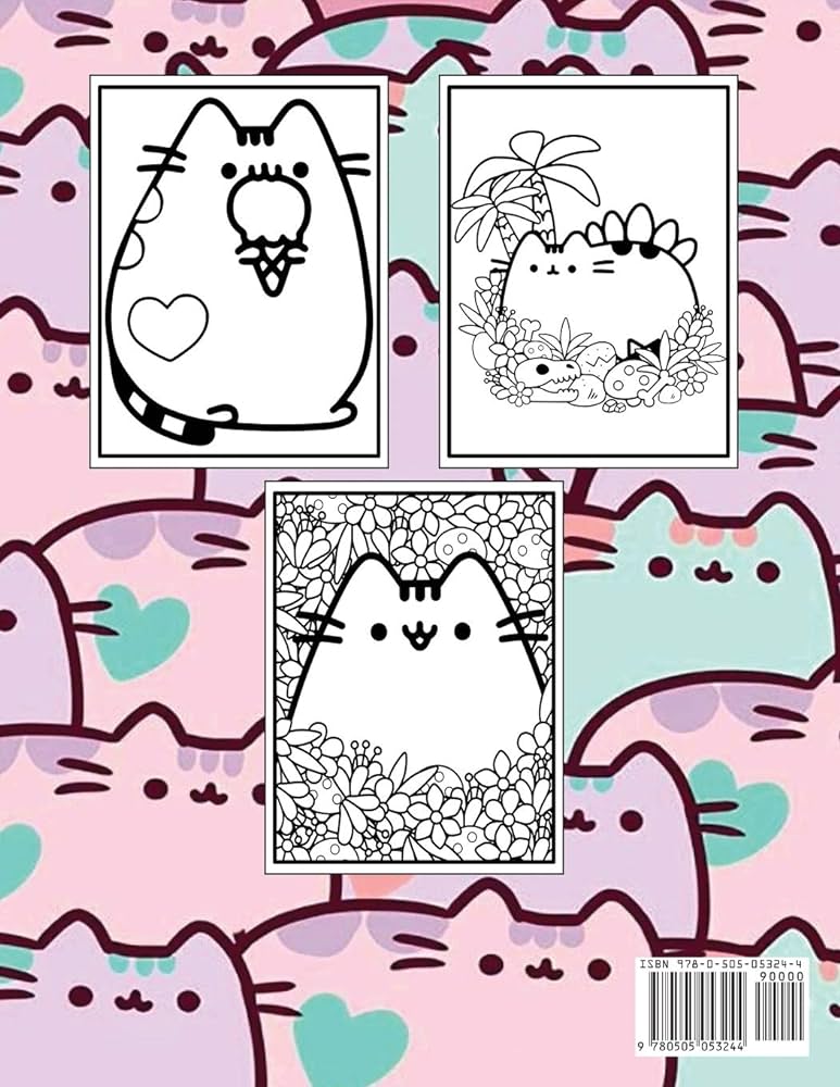 Pusheen coloring book for girls boys toddlers kids ages