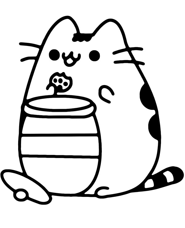 Free pusheen coloring page