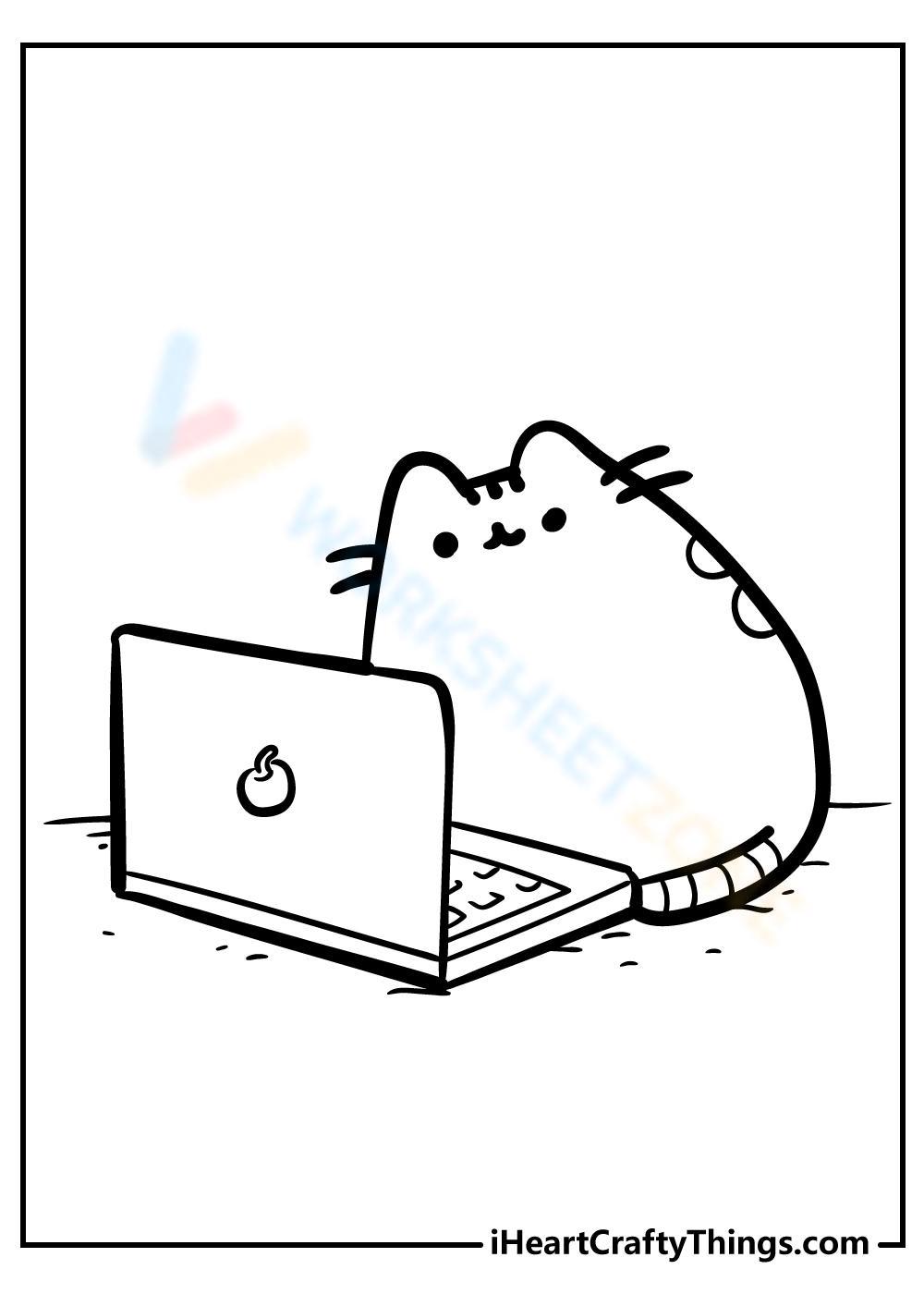 Free printable pusheen coloring pages for kids