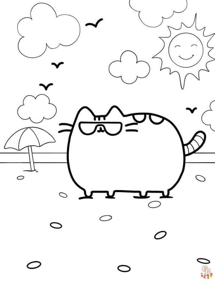 Pusheen coloring pages free printable