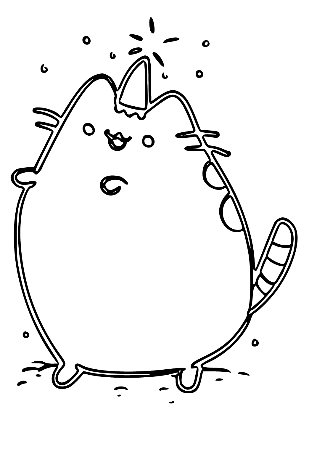 Free printable pusheen unicorn coloring page for adults and kids