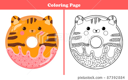 Printable coloring page for kids with sweet
