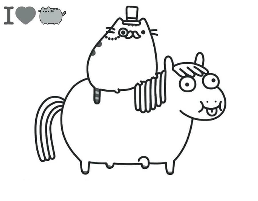 Pusheen coloring pages printable for free download