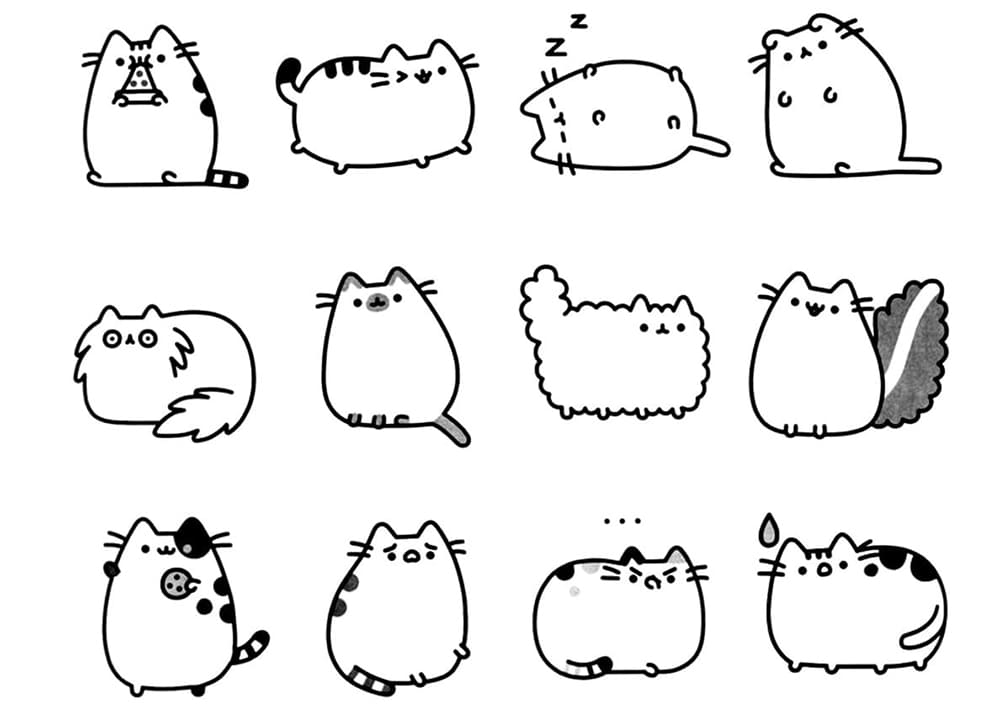 Printable pusheen coloring page