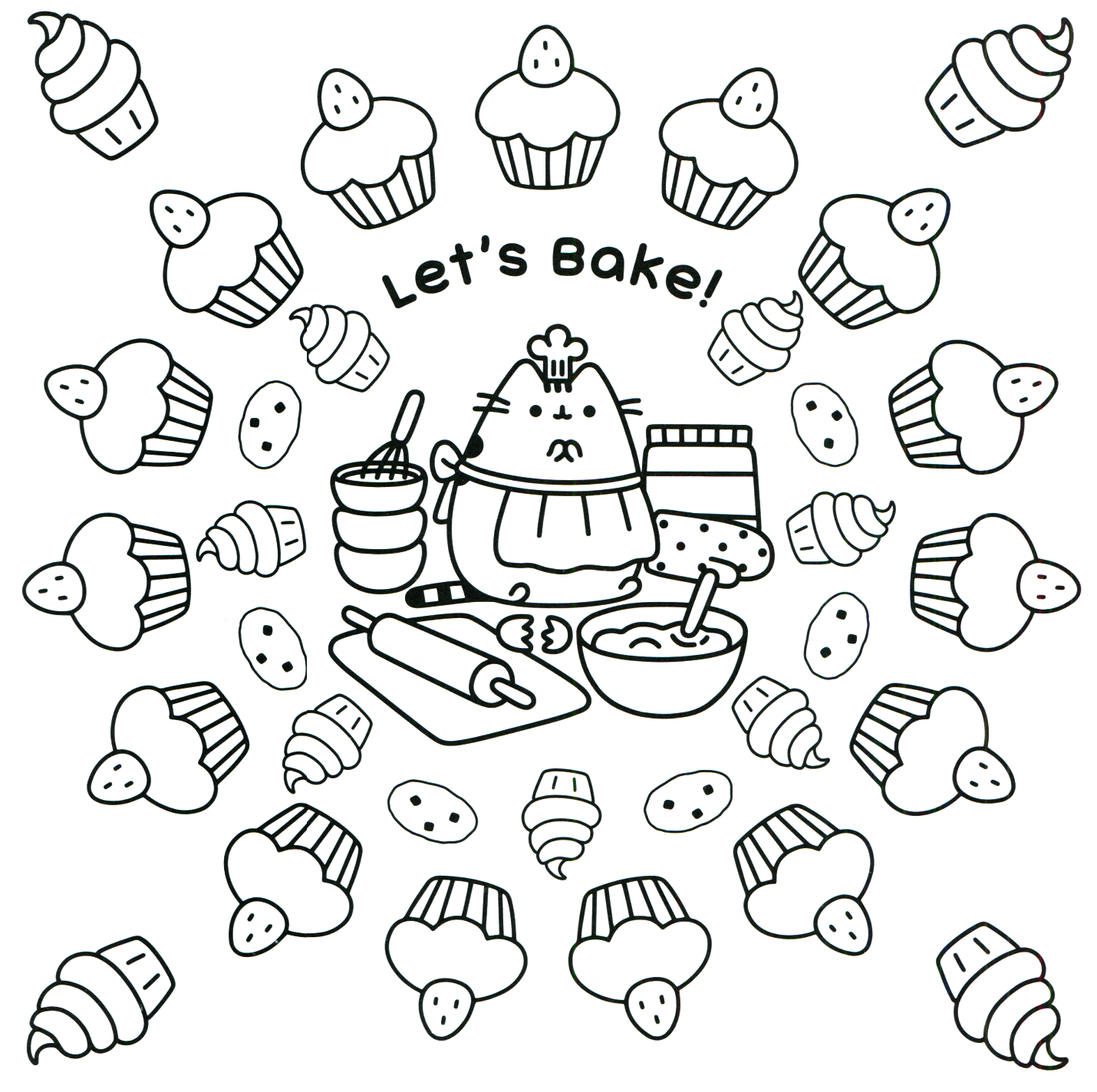 Pusheen coloring pages