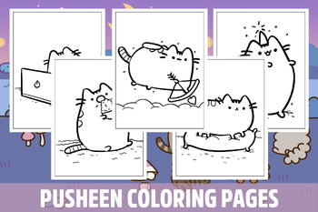 Pusheen coloring pages for kids girls boys teens birthday school activity