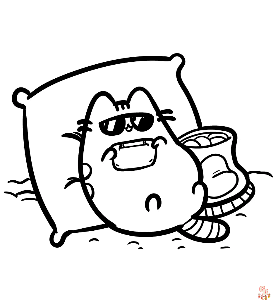 Pusheen coloring pages free printable