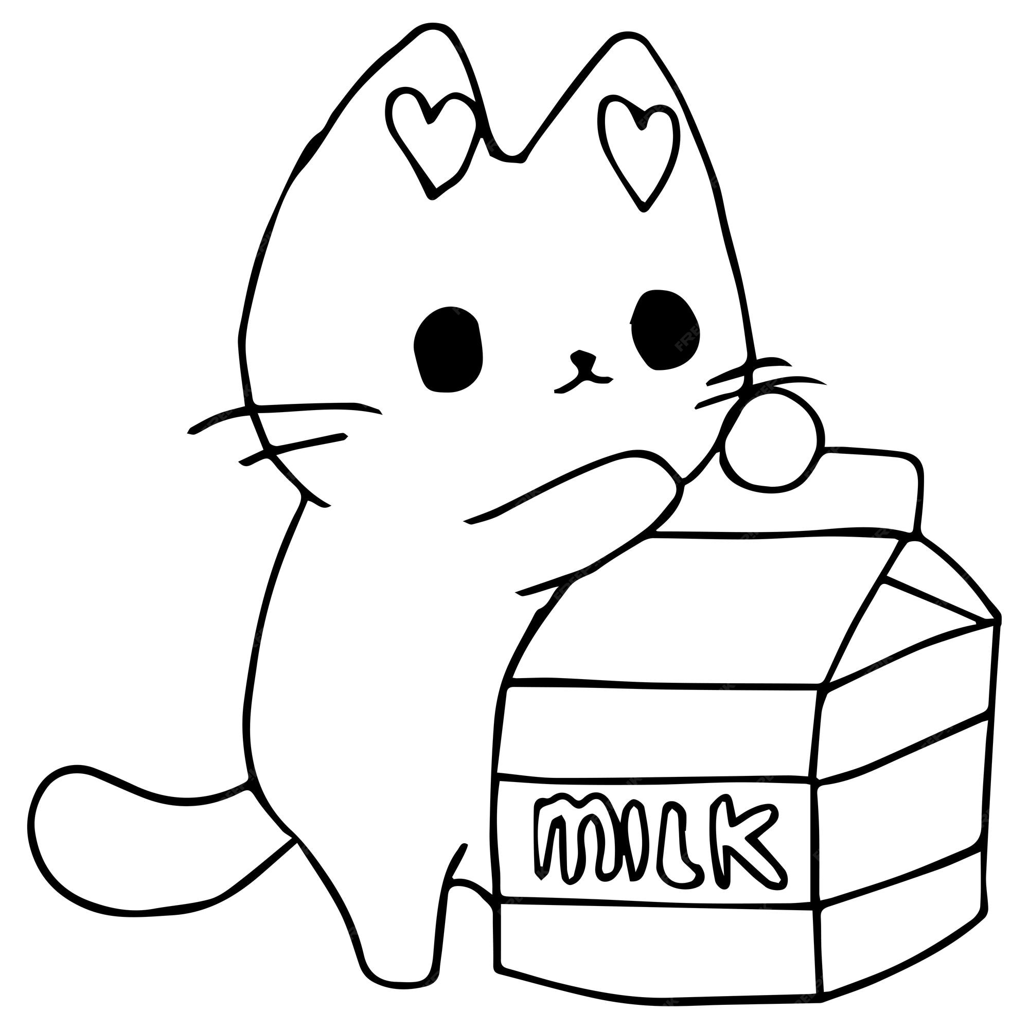 Premium vector kids coloring pages cute cat character vector illustration eps and image