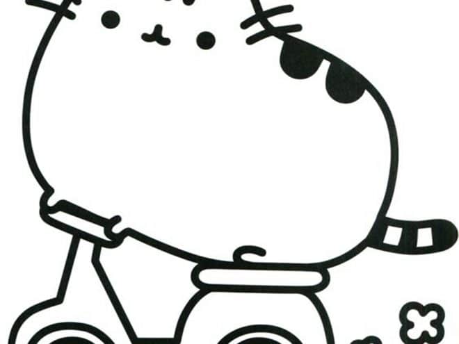 Free easy to print pusheen coloring pages