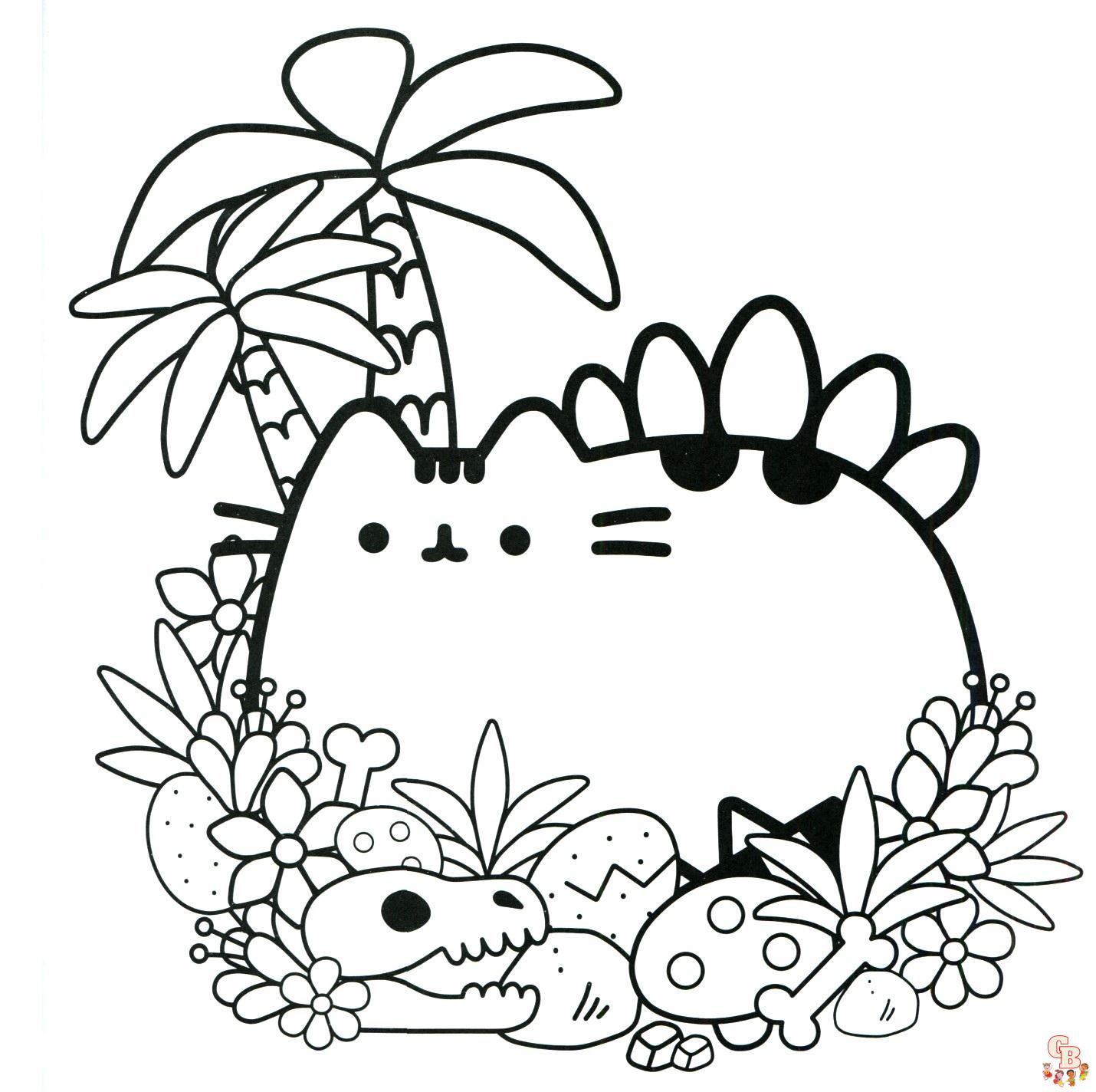 Pusheen coloring pages free printable