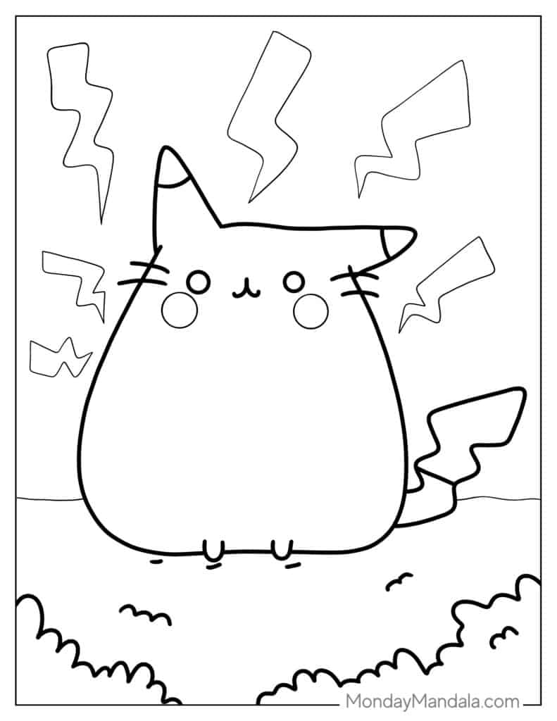 Pusheen coloring pages free pdf printables