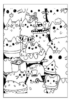 Printable pusheen cat coloring pages for kids the perfect way to unwind pdf
