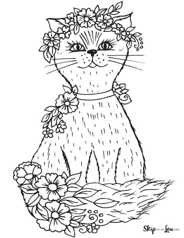 Cat coloring pages skip to my lou