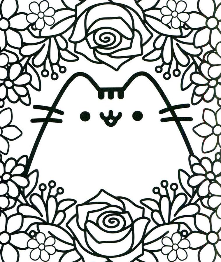 Get this kawaii coloring pages pusheen cat for adults