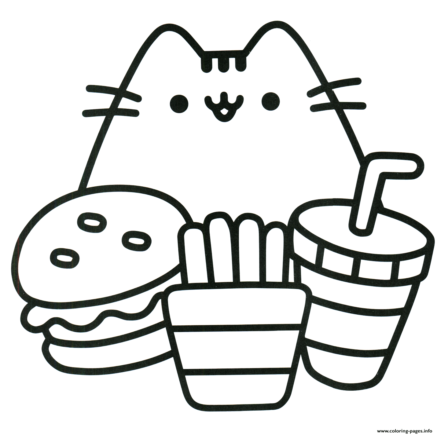 Print pusheen ready to eat food coloring pages disegni kawaii idee per disegnare disegni da colorare